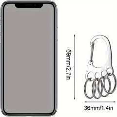 Foot Shaped Keychain w/ 4 Rings Stainless Steel Quick Release Keyring