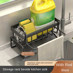 Kitchen Storage Rack Wall-mounted Rag Rack Sponge Storage Rack