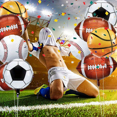 20pcs Sports Foil Balloon Set Baseball Football Basketball Metal Balloon