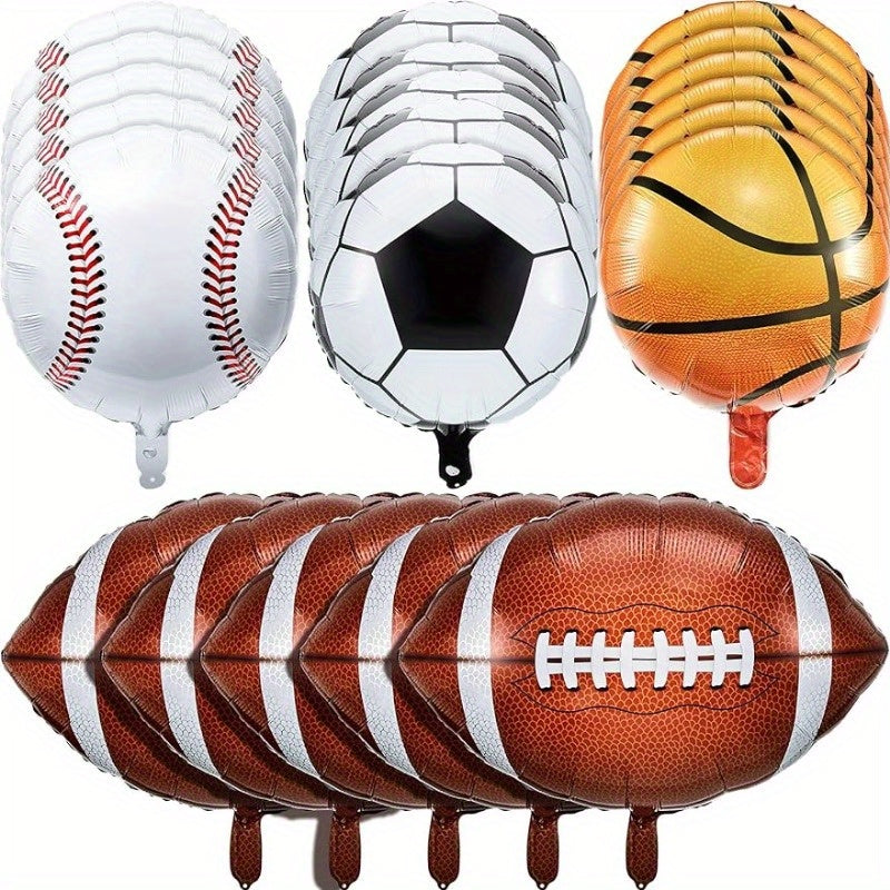 20pcs Sports Foil Balloon Set Baseball Football Basketball Metal Balloon