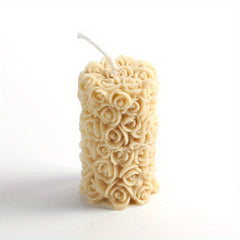 Rose Column Aromatic Candle Carved Pattern Smokeless Candlestick