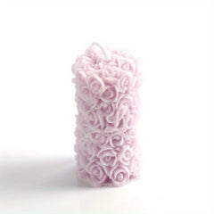 Rose Column Aromatic Candle Carved Pattern Smokeless Candlestick