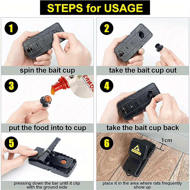 6pcs High Sensitivity Mouse Trap Clips, Fully Automatic, No Mouse Harassment
