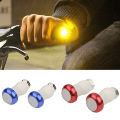 Safety Cycling Bike Turn Signal Handle Bar End Plug LED Red Light Lamp XR Hot