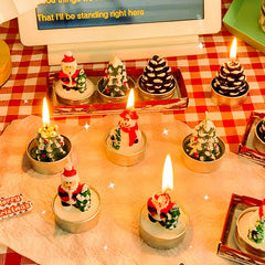 9pcs Christmas Candle Set Santa Claus Snowman Romantic Decoration