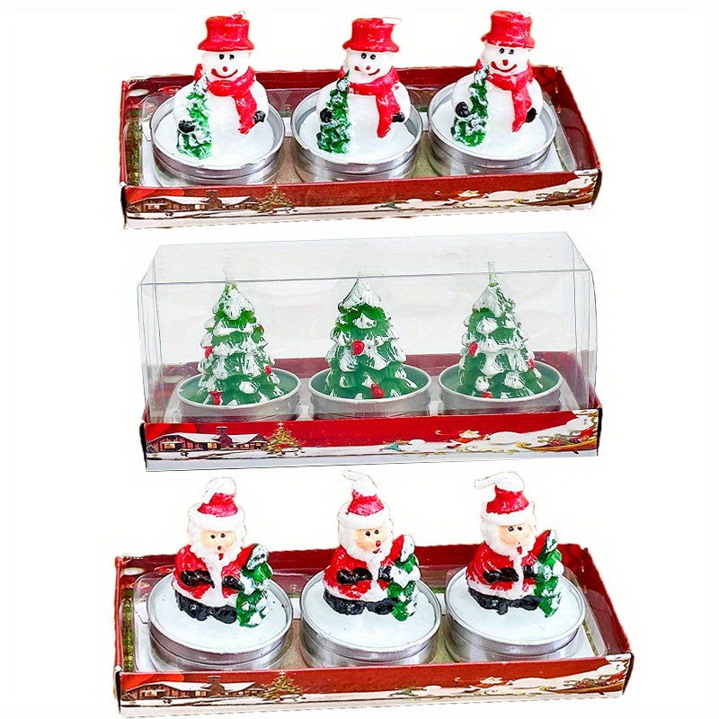 9pcs Christmas Candle Set Santa Claus Snowman Romantic Decoration
