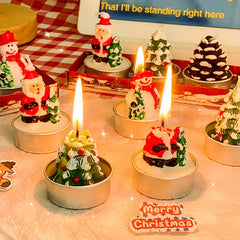9pcs Christmas Candle Set Santa Claus Snowman Romantic Decoration