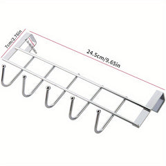 10pcs Stainless Steel Five Hook Door Clothes Hanger