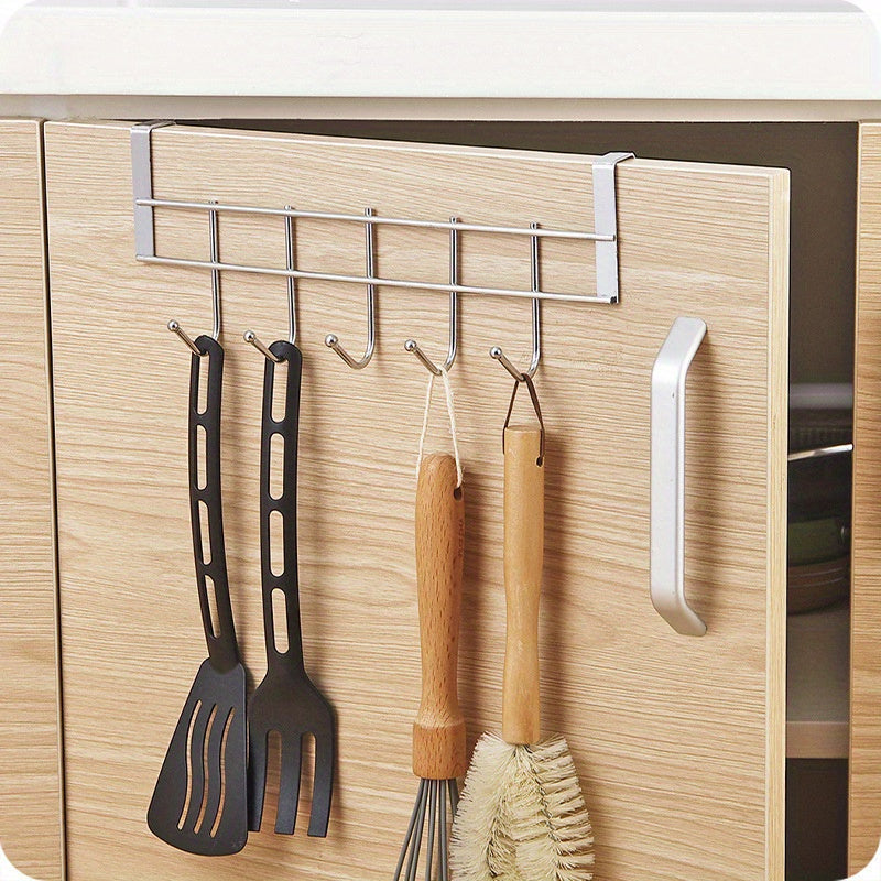 10pcs Stainless Steel Five Hook Door Clothes Hanger