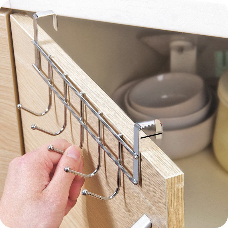 10pcs Stainless Steel Five Hook Door Clothes Hanger