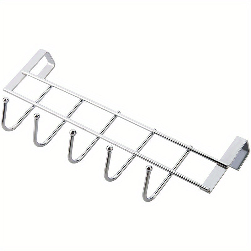 10pcs Stainless Steel Five Hook Door Clothes Hanger