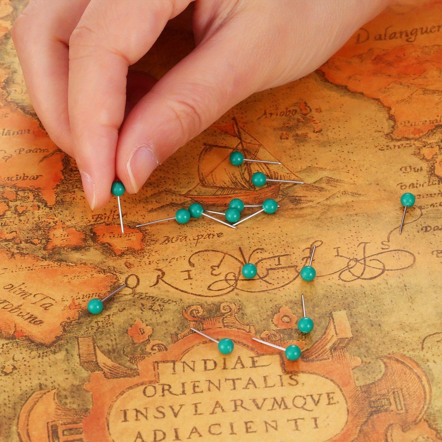 500 Map Pins Small Size Green 1/8 Inch
