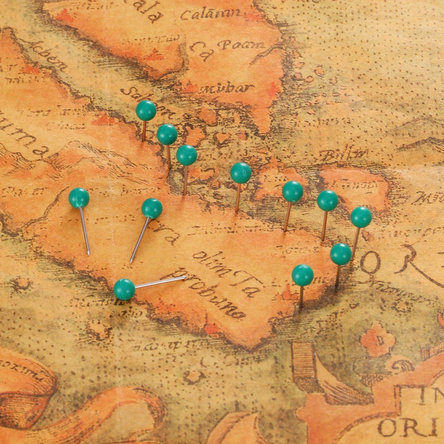 500 Map Pins Small Size Green 1/8 Inch