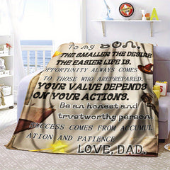 Cozy Gift For Son Print Blanket Lightweight Flannel Throw for Sofa Bed