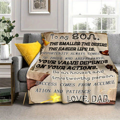 Cozy Gift For Son Print Blanket Lightweight Flannel Throw for Sofa Bed