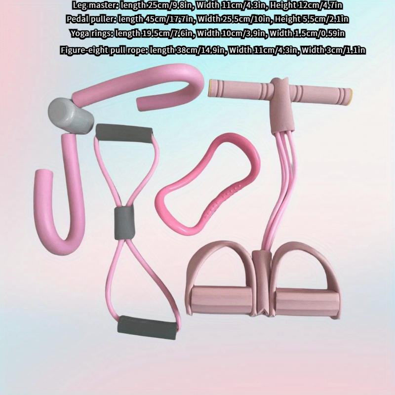 5pcs Yoga Equipment Set with Ring, Rope, Pedal Puller, Leg Clip, Tension Band