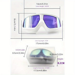 Large Frame Swimming Goggles Silvery plated Anti fog Swimming Goggles