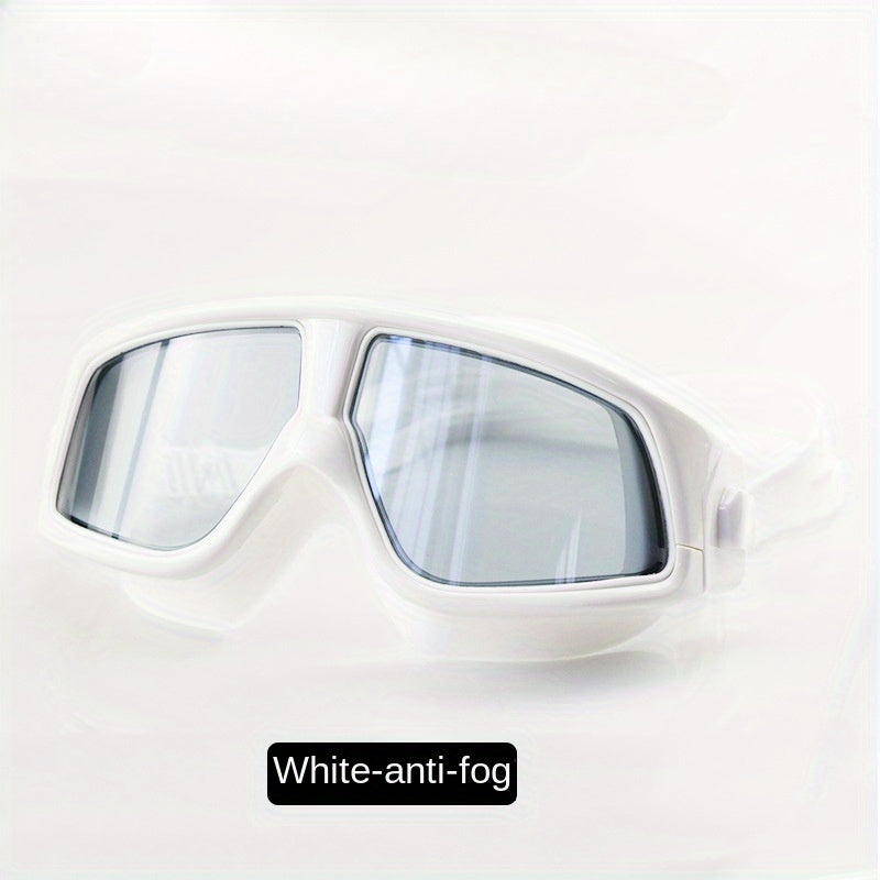 Large Frame Swimming Goggles Silvery plated Anti fog Swimming Goggles