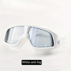 Large Frame Swimming Goggles Silvery plated Anti fog Swimming Goggles