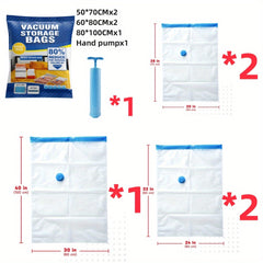 6 Clear Vacuum Compression Storage Bags Sealed Moving Bags For Clothes Blanket