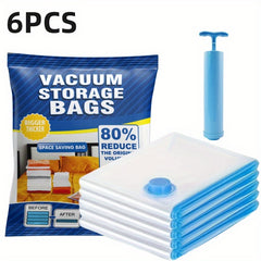 6 Clear Vacuum Compression Storage Bags Sealed Moving Bags For Clothes Blanket