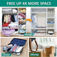 6 Clear Vacuum Compression Storage Bags Sealed Moving Bags For Clothes Blanket
