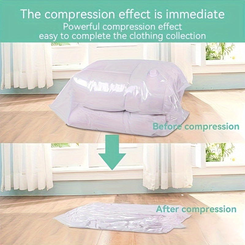 6 Clear Vacuum Compression Storage Bags Sealed Moving Bags For Clothes Blanket
