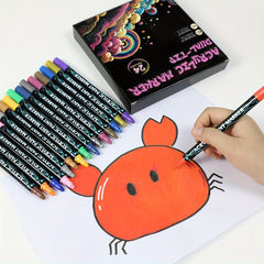 Waterproof Double-Headed Marker Set 12-24-36