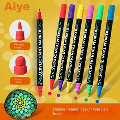 Waterproof Double-Headed Marker Set 12-24-36