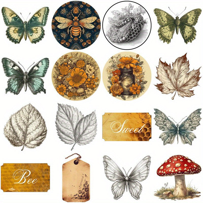 50pcs Retro Animal Stickers Waterproof Vinyl Stickers For Water Bottle Laptops
