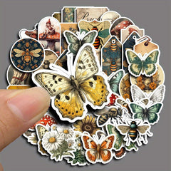 50pcs Retro Animal Stickers Waterproof Vinyl Stickers For Water Bottle Laptops