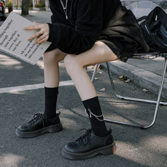 Pearl Chain Mid Calf Socks Men's Punk Style