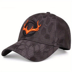 Elk Embroidered Camo Baseball Cap