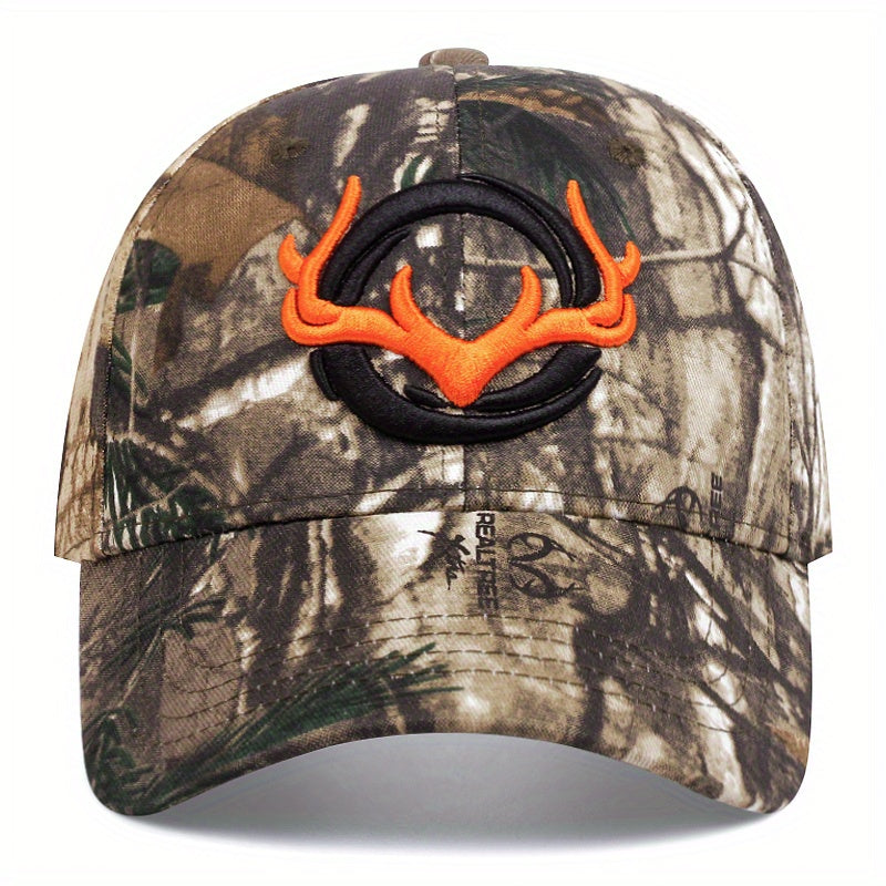 Elk Embroidered Camo Baseball Cap