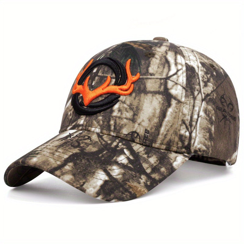 Elk Embroidered Camo Baseball Cap