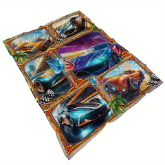 Racing Car Print Blanket Lightweight Flannel Throw for Sofa Bed