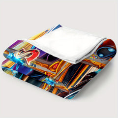 Racing Car Print Blanket Lightweight Flannel Throw for Sofa Bed