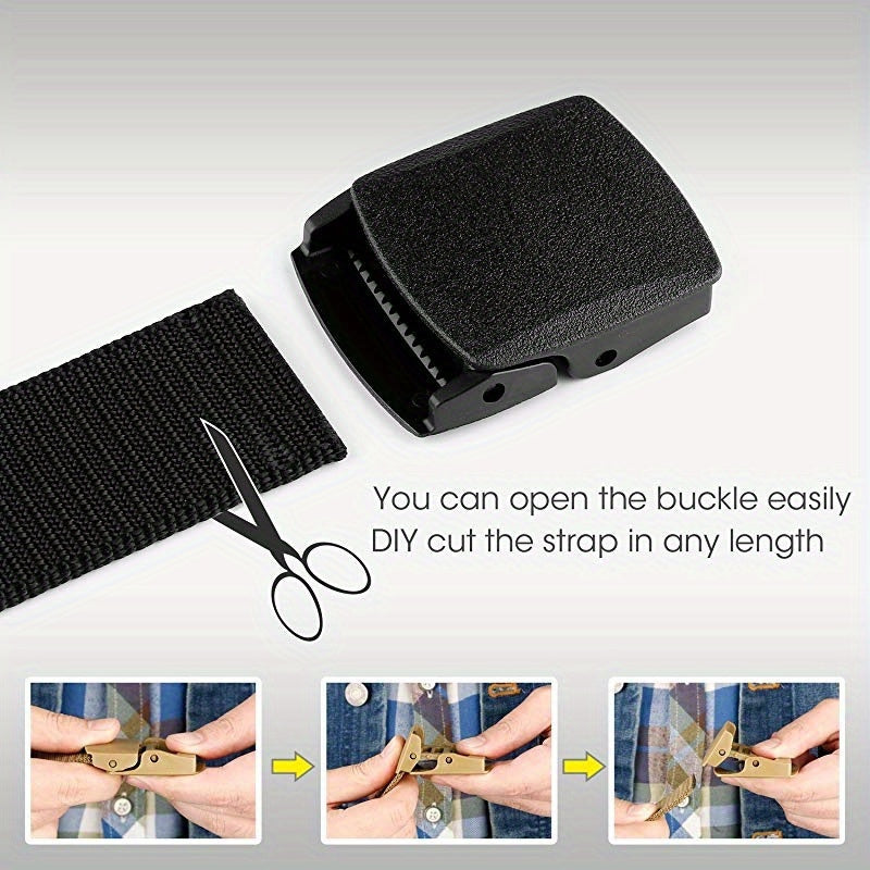 Men's Military Belt Automatic Buckle Nylon Belt For Outdoor Tactical