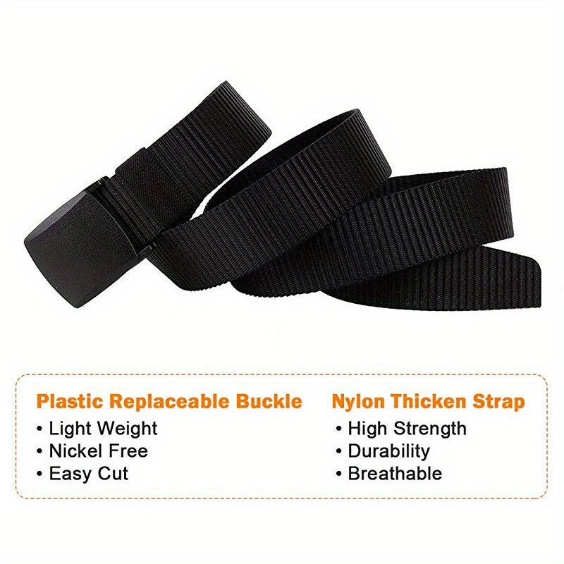Men's Military Belt Automatic Buckle Nylon Belt For Outdoor Tactical