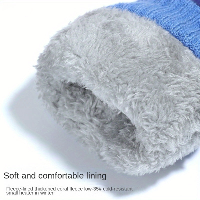 Children's Winter Gloves Warm Plus Velvet Thick Windproof Gloves