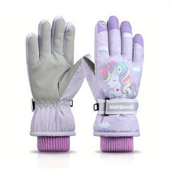 Children's Winter Gloves Warm Plus Velvet Thick Windproof Gloves