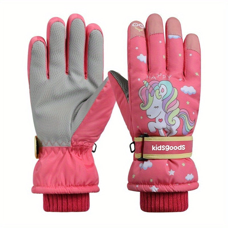 Children's Winter Gloves Warm Plus Velvet Thick Windproof Gloves