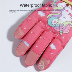 Kids Winter Snow Playing Gloves Warm & Thick Windproof Skiing Gloves