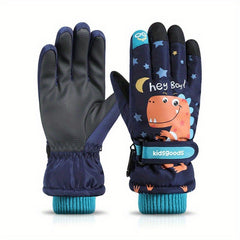Kids Winter Snow Playing Gloves Warm & Thick Windproof Skiing Gloves