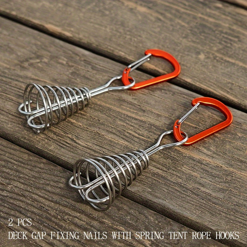 2pcs Octopus Wind Rope Fixing Buckle Deck Gap Fixing Nail With Spring