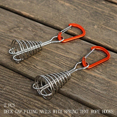 2pcs Octopus Wind Rope Fixing Buckle Deck Gap Fixing Nail With Spring