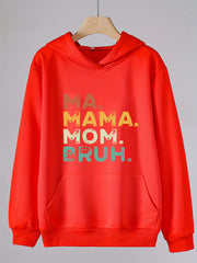 Mom Print Hoodie For Girls Kids Casual Pullover Hooded Top