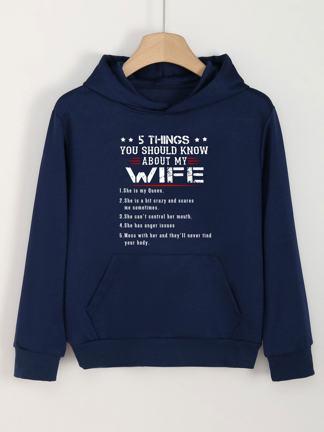 My Wife Print Hoodie For Girls Kids Casual Pullover Hooded Long Sleeve Top
