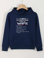 My Wife Print Hoodie For Girls Kids Casual Pullover Hooded Long Sleeve Top