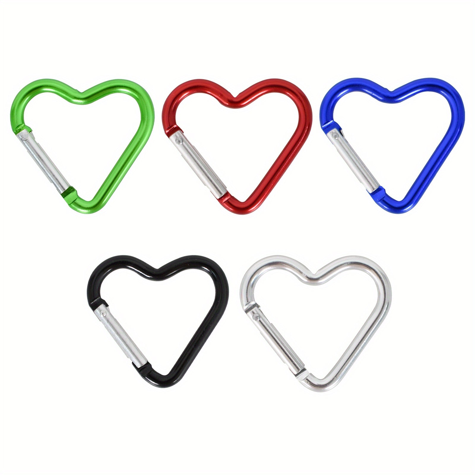 5pcs Heart Shape Carabiner Hooks Aluminum Set